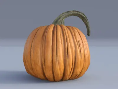 Halloween Pumpkin Realistic Low-poly 3D model