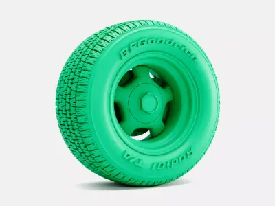 15x10 American Racing Hammer Wheel BFGoodrich Radial TA Tire 3D print model