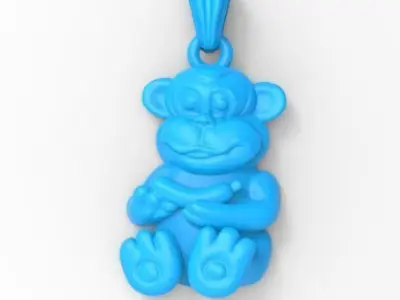 Monkey pendant 3D print model