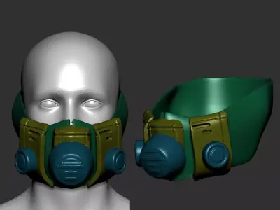 helmet high poly sculpt 3d printable  3D model 2