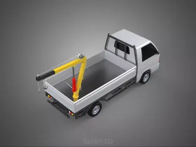 FOLDING HYDRAULIC JIB CRANE MANUAL HAND CRANK WINCH TRUCK PICKUP 3D model