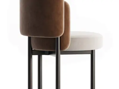 Luxury valvet dining chair 3D model