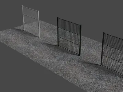 Metal Fences Low-poly 3D model