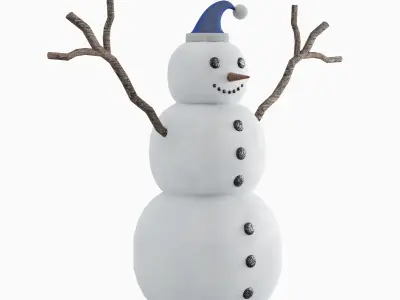 Snowman 04 Low-poly 3D model