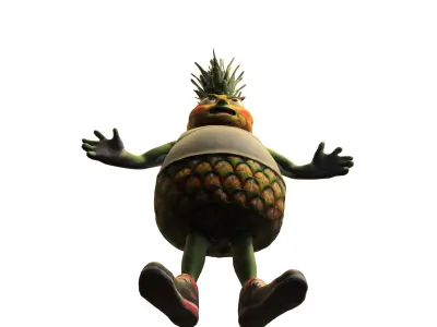 Cartoon Pineapple Warrior  3D model