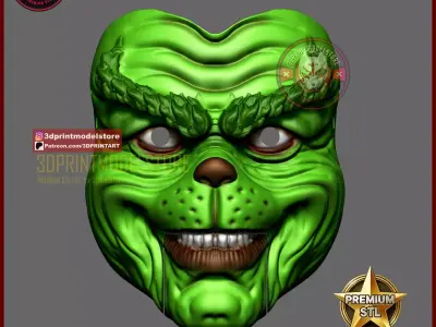 Christmas Mask Movable Jaw - Xmas Cosplay Props 3D print model