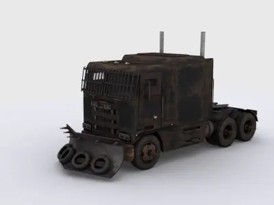 Apocalyptic truck Low-poly 3D model