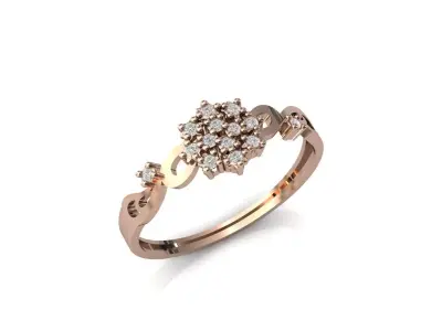 Women Ring Diamond Stone STL 3DM Lightweight Printable 3D print model 75