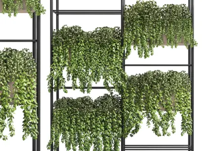 Indoor plant-plant stand metal vase 04 3D model