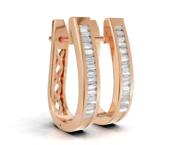 AV 720 Diamond Ladies Huggies Fashion Hoop-Earringss 3D print model