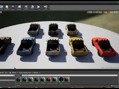 Pickup Vehicle Pack Low-poly 3D model