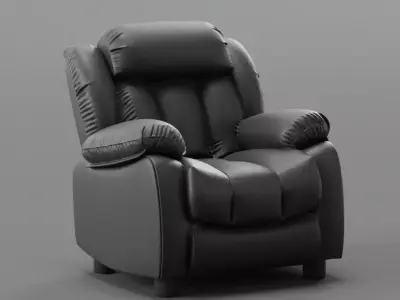 Black Modern Recliner Chair 3D model