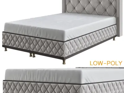 Headboard collection low poly 3d model bed frame with tufted ... Low-poly 3D model