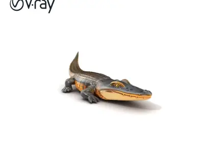 Dewy Crocodile Reptile Model Pack Low-poly 3D model