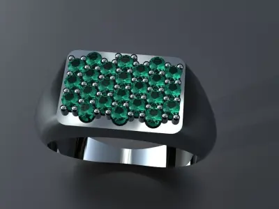 Mens Diamond Ring Size 10 Gold Silver Platinum Jewelry 3D print model