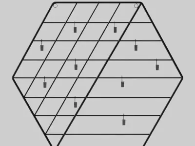 Hexagon Metal Photo Grid 3D model