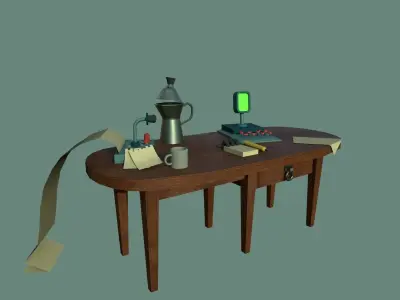Cartoon Table Low-poly 3D model