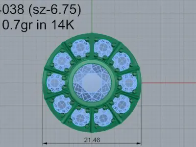 Round Halo Ring 4038 3D print model