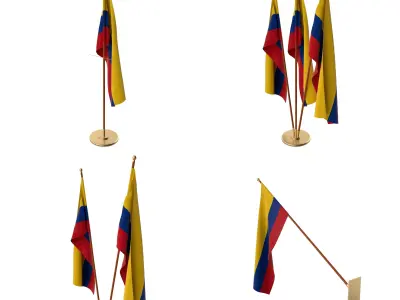 Colombia Flag Pack 3D model
