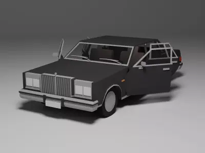 Low Poly 1980s Luxury Sedan 3D Model Car06 Low-poly 3D model