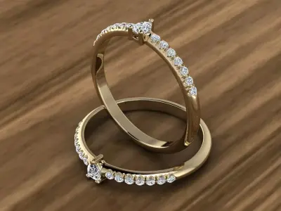 Diamond Jewelry Ring 3D print model