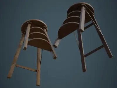 Step Ladder 2B Low-poly 3D model