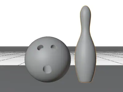 Bowling Ball and Pin Low-poly 3D model purchase