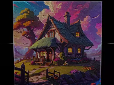 Fantasy House Painting One Low-poly 3D model