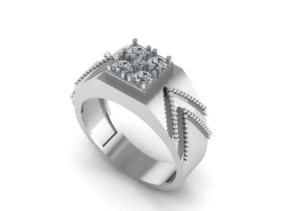 Man Diamond Ring 3D print model