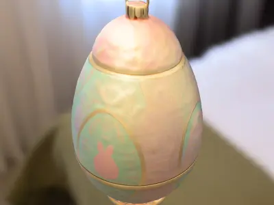 Decorative Fantasy Egg with Bunny Ornament Low-poly 3D model