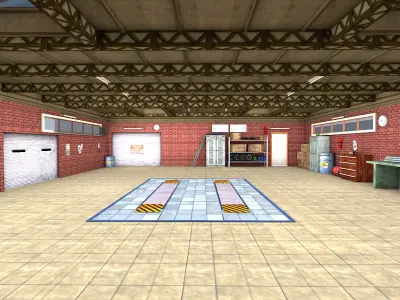 Car Garage Low-poly 3D model