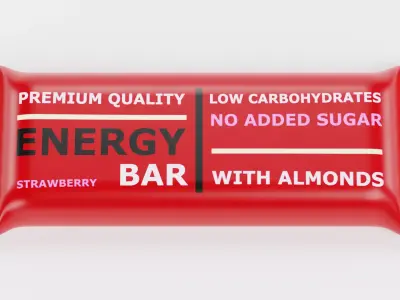 Energy Bar - Product Concept Packaging Low-poly 3D model