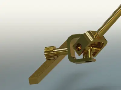 Steering wheel mechanism Low-poly 3D model
