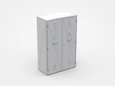 Industrial Storage Cabinet For People On Wheelchair 3D model
