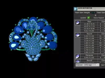 Peacock Brooch  3D print model