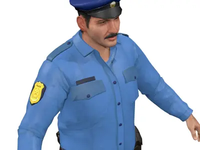 Police Man - Cop Rig  3D model