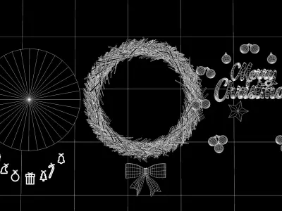 Christmas Wreath - Green 3D Model 3D model