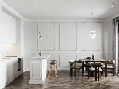 White interior 3D model