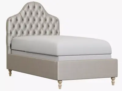 Restoration Hardware Reese Velvet Tufted Camelback Bed 3D model