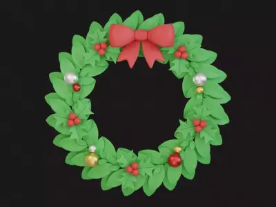 Christmas Wreath 3D model 3