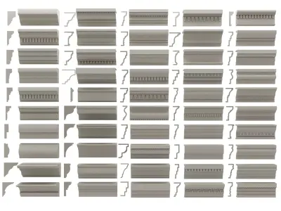 Classical molding profile sweeps collection 3D model