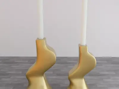 Organic design Modern candle holder  3D print model