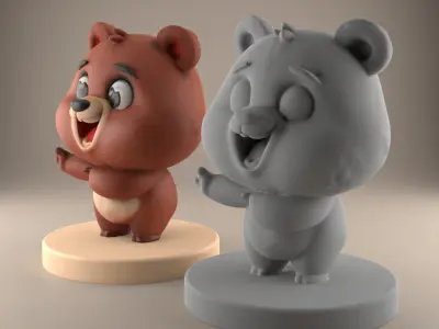 Cute Bear STL File - 3D Model for Decoration Gift 2 3D print model