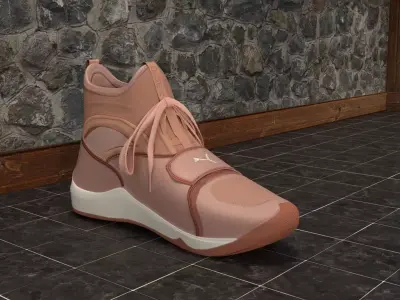 Puma Phenom Pink Shoe Trainers made in Blender 2 79 Low-poly 3D model