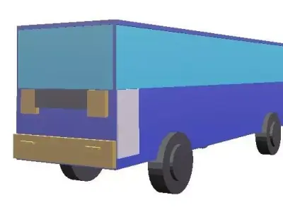 LOW POLY  BUS  SIMPLE Low-poly 3D model