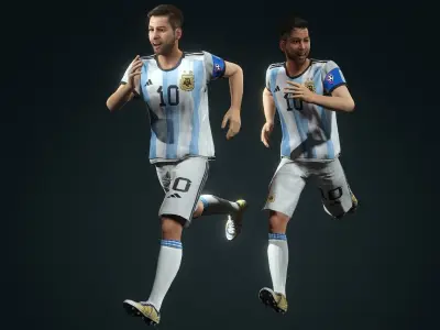 Lionel Messi  High quality character full Rigged and Animated  3D model
