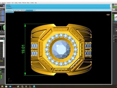 Luxury Square Halo Gemstone Men Ring 3D Model 3997 3D print model