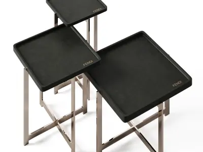 Fendi Casa Ripple Square Coffee Table 3D model