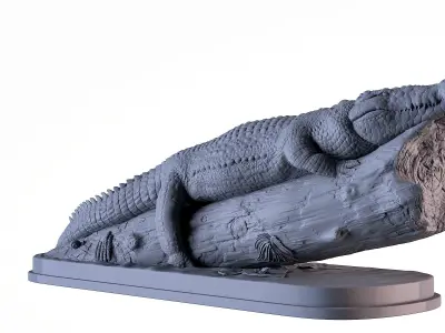 Crocodile in Tree 3D print model