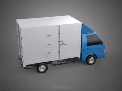 GENERIC BOX TRUCK CUBE VAN PICKUP CAR VEHICLE CARGO LORRY WAGON 3D model